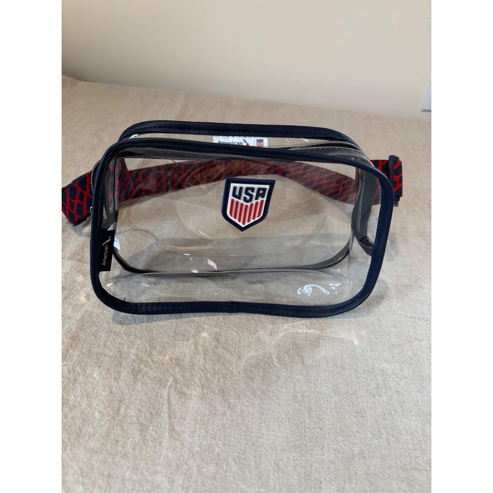 US Soccer USA Clear Stadium Bag Crossbody Navy Red Concert Festivals